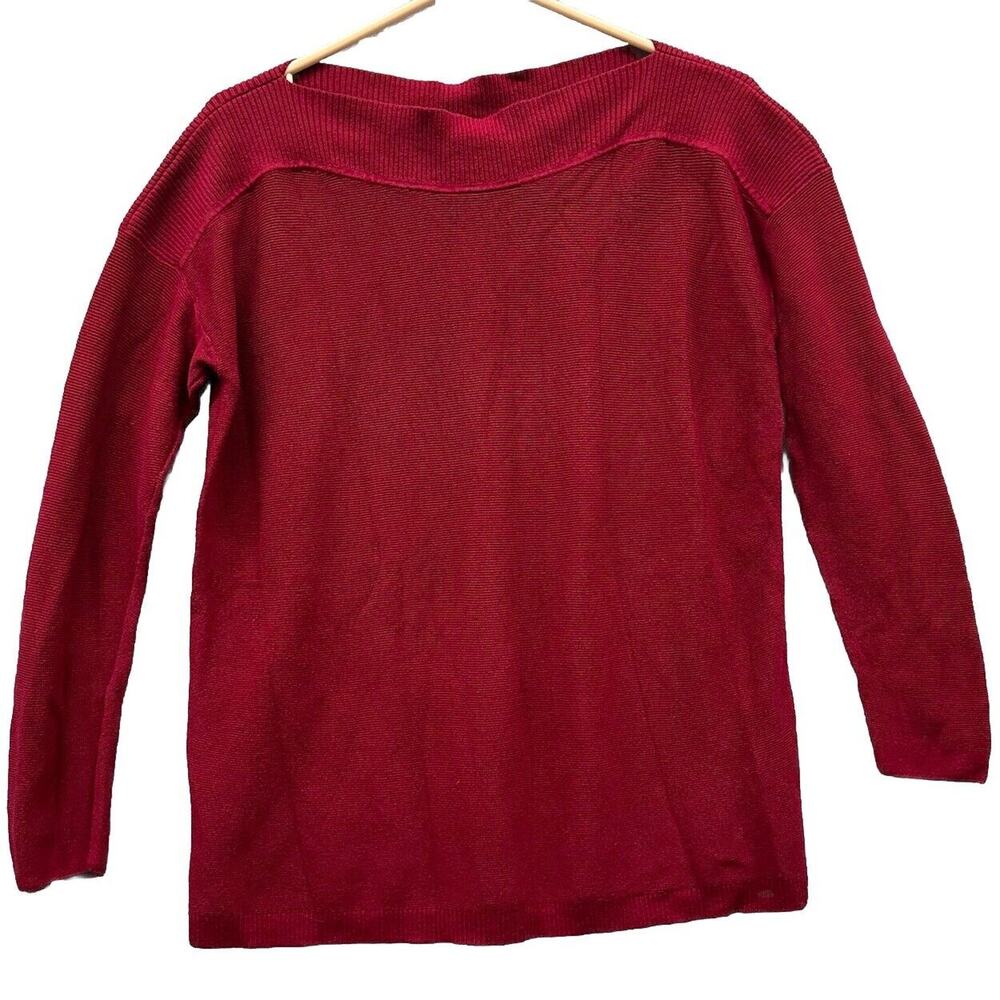 J Jill Sweater Womens Size Small Petite SP Red Long Sleeve 100 % Cotton